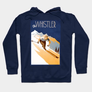 Retro vintage ski Whistler poster Hoodie